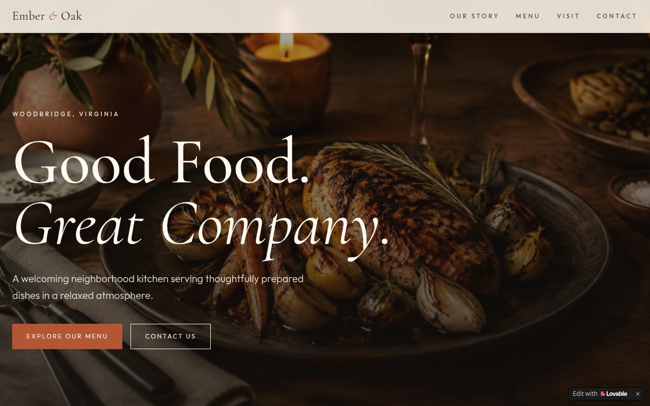 Restaurant Website Concept screenshot