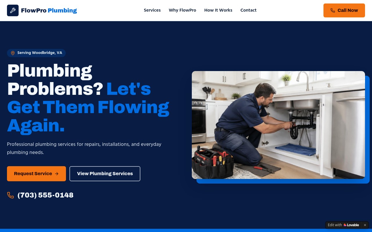 Plumbing Website Concept screenshot